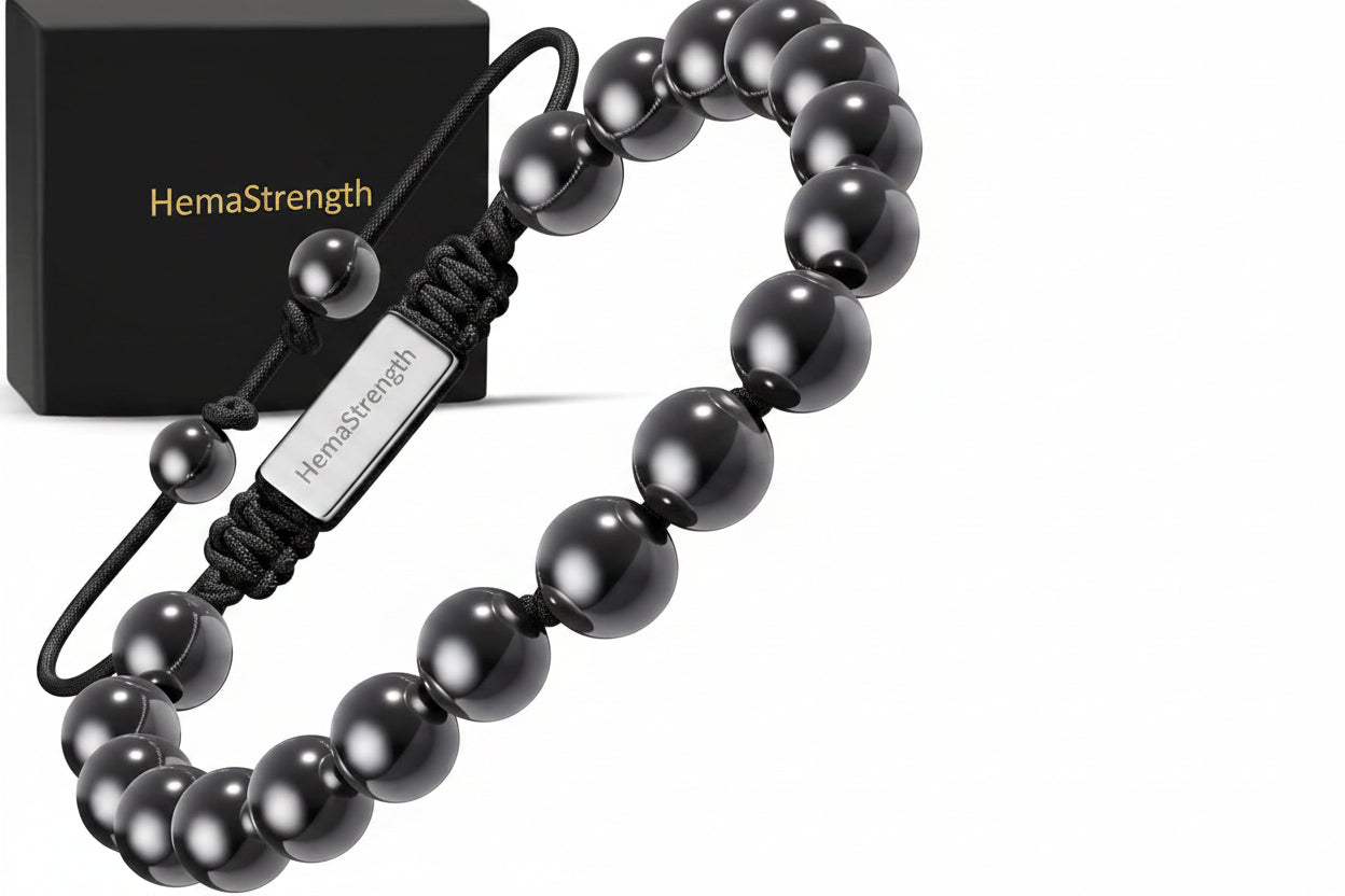 ® Hematite Magnetic Bracelet - Max Strength Magnet Stones - Beaded Magnetic Hematite Bracelets (Classic 8Mm Bead)